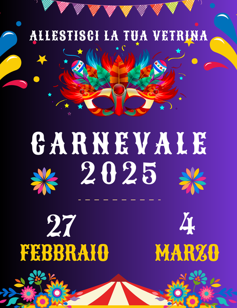 ALLESTISCI LA TUA VETRINA TEMA CARNEVALE!